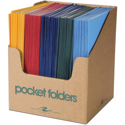 Roaring Spring Paper Spring Letter Pocket Folder, Assorted, 8 1/2" Width x 11" Length, 100 / Carton, ROA50200