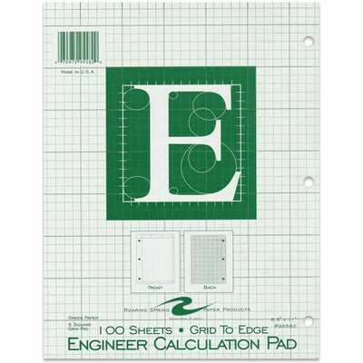 Roaring Spring Paper Products Roaring Spring 5x5 Grid Engineering Pad, 11" x 8 1/2", ROA95582