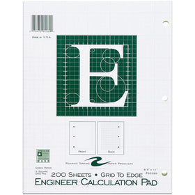 Roaring Spring Paper Spring 5x5 Grid Engineering Pad, 11" x 8 1/2", ROA95589