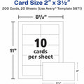 Avery Clean Edge(R) Business Cards, 2" x 3.5", White, 200 (5871), 8 1/2" x 11", 200 / Pack, AVE5871