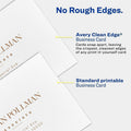 Avery Clean Edge Business Cards, 2" x 3.5", White, 200 (08871), 2" x 3 1/2", 200 / Pack, AVE8871
