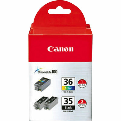 Canon Original Inkjet Ink Cartridge - Assorted, Cyan, Magenta, Yellow - 3 / Pack, CNMPGI35CLI36