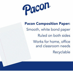 Dixon Ticonderoga Pacon Composition Paper - Government - Letter, 8 1/2" x 11", 500 / Ream, PAC2431