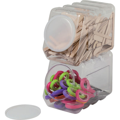 Dixon Ticonderoga Interlocking Storage Container With Lid, Clear, PAC27660