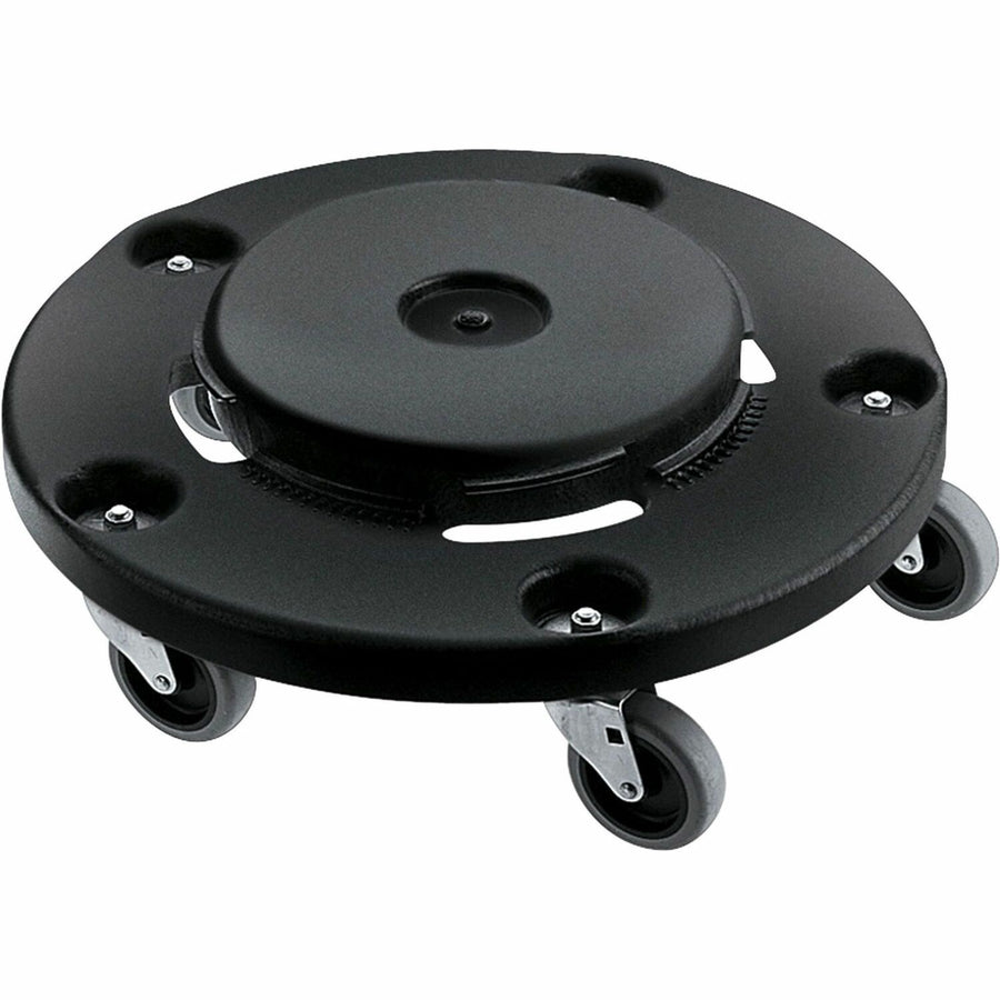 Rubbermaid Commercial Brute Easy Twist Round Dolly, 18.30" x 6.62", Black, Structural Foam, Dent Resistant, RCP264000BK