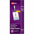 Avery Heavy-Duty Badge Holders with Clips, Clear, 50 / Box, AVE2920