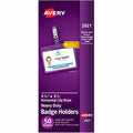 Avery Heavy-Duty Badge Holders with Clips, Clear, 50 / Box, AVE2921