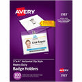 Avery Heavy-Duty Clip-Style Badge Holders, Clear, 100 / Box, AVE2923