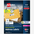 Avery 1" x 2-5/8" Labels, Ultrahold, 1,500 Labels (5520), White, 1500 / Pack, AVE5520