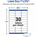 Avery 1" x 2-5/8" Labels, Ultrahold, 1,500 Labels (5520), White, 1500 / Pack, AVE5520