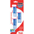 Pentel Hi-Polymer Eraser, White, 3 / Pack, PENZEH10BP3K6