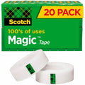 3M Scotch 3/4"W Magic Tape, Clear, 20 / Pack, MMM810K20