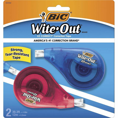 BIC Wite-Out EZ CORRECT Correction Tape, White, 2 / Pack, BICWOTAPP21
