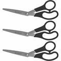Acme United Westcott 8" All Purpose Bent Scissors, Black, 3 / Pack, ACM13402