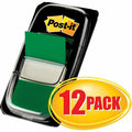 3M Post-it Green Flag Value Pack, 12 / Box, MMM680GN12