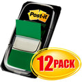 3M Post-it Green Flag Value Pack, 12 / Box, MMM680GN12