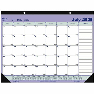 Dominion Blueline Blueline Monthly Desk Pad, Academic, 13 Months, July to July, English ), 21 1/4", 20EA/CT — view 1