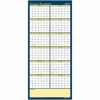 House of Doolittle Laminated Yearly Wall Planner, 60", 1TB/EA 6EA/CT — view 1
