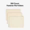 Smead Shelf-Master Straight Tab Cut Letter Recycled Fastener Folder, Manila, 8 1/2" Width x 11" Length, 250 / Box, SMD34125