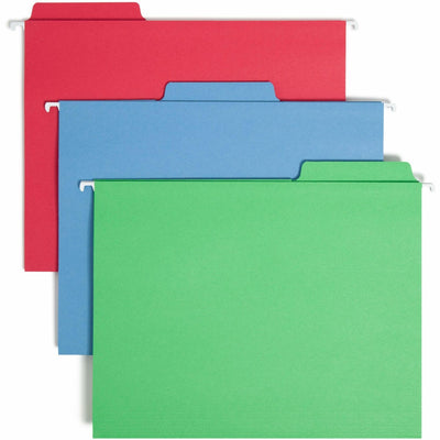 Smead FasTab 1/3 Tab Cut Letter Recycled Hanging Folder, Red, 8 1/2" Width x 11" Length, 18 / Box, SMD64053