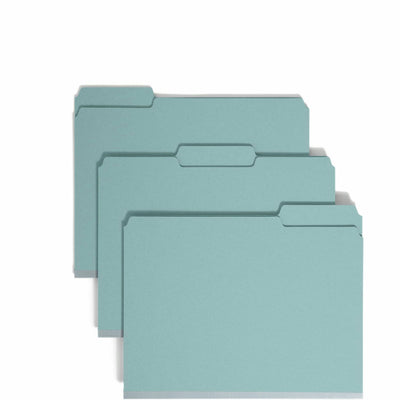 Smead Colored 1/3 Tab Cut Letter Recycled Fastener Folder, Blue, 8 1/2" Width x 11" Length, 25 / Box, SMD14937