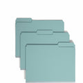 Smead Colored 1/3 Tab Cut Letter Recycled Fastener Folder, Blue, 8 1/2" Width x 11" Length, 25 / Box, SMD14937