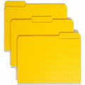 Smead Colored 1/3 Tab Cut Letter Recycled Fastener Folder, Yellow, 8 1/2" Width x 11" Length, 25 / Box, SMD14939