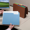 Smead SuperTab 1/3 Tab Cut Letter Recycled Top Tab File Folder, Red, 8 1/2" Width x 11" Length, 100 / Box, SMD11987