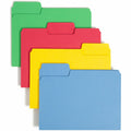 Smead SuperTab 1/3 Tab Cut Letter Recycled Top Tab File Folder, Red, 8 1/2" Width x 11" Length, 100 / Box, SMD11987