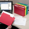 Smead SuperTab 1/3 Tab Cut Letter Recycled Top Tab File Folder, Red, 8 1/2" Width x 11" Length, 100 / Box, SMD11987