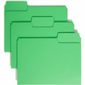 Smead SuperTab 1/3 Tab Cut Letter Recycled Top Tab File Folder, Green, 8 1/2" Width x 11" Length, 100 / Box, SMD11985