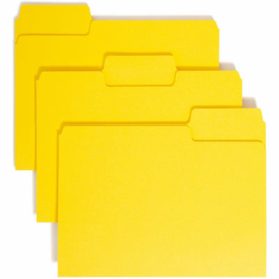Smead SuperTab 1/3 Tab Cut Letter Recycled Top Tab File Folder, Yellow, 8 1/2" Width x 11" Length, 1 / Pack, SMD11984