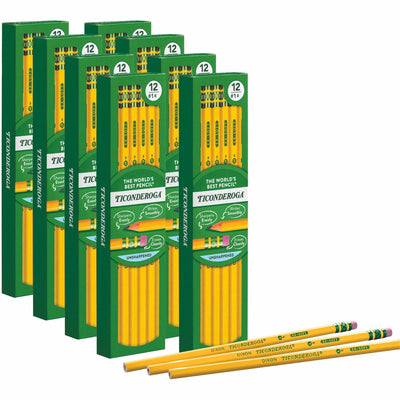 Dixon Ticonderoga Ticonderoga Wood-Cased Pencils, 2HB, 12 / Pack, DIX13872