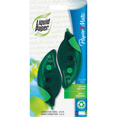 Newell Paper Mate Recycled Correction Tape, Green, 2 / Pack, PAP1744480