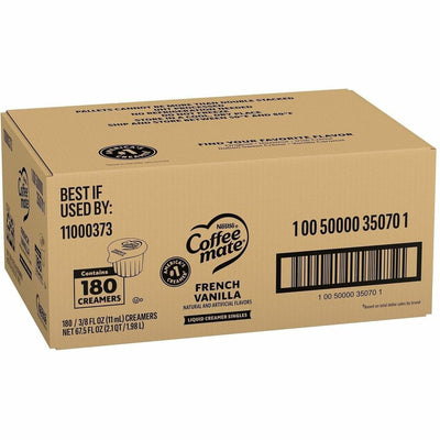 Nestle Professional Coffee mate French Vanilla Nondairy Liquid Creamer Singles, 1 Carton, NES35070