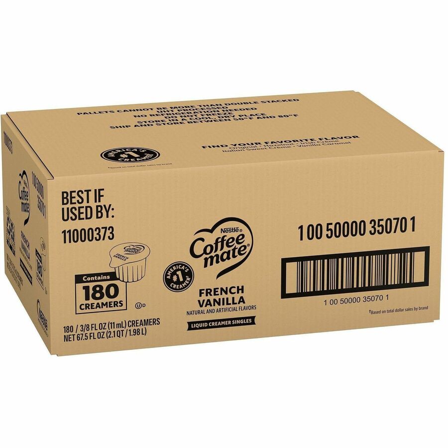 Coffee mate French Vanilla Nondairy Liquid Creamer Singles, 1 Carton, NES35070