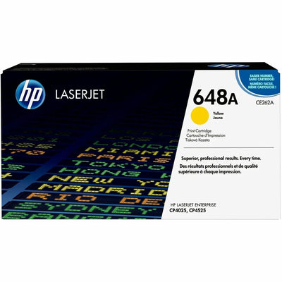 HP 648A (CE262A) Original Standard Yield Laser Toner Cartridge - Single Pack - Yellow -, HEWCE262A