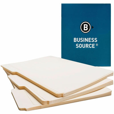 Business Source 1/3 Tab Cut Letter Recycled Top Tab File Folder, Manila, 8 1/2" Width x 11" Length, 100 / Box, BSN17525