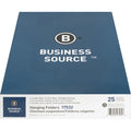 Business Source 1/3 Tab Cut Letter Recycled Hanging Folder, Standard Green, 8 1/2" Width x 11" Length, 25 / Box, BSN17532