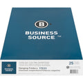 Business Source 1/5 Tab Cut Letter Recycled Hanging Folder, Green, 8 1/2" Width x 11" Length, 25 / Box, BSN17533