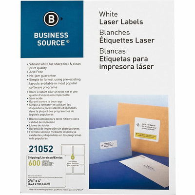 Business Source Bright White Premium-quality Address Labels, 600 / Pack — view 1
