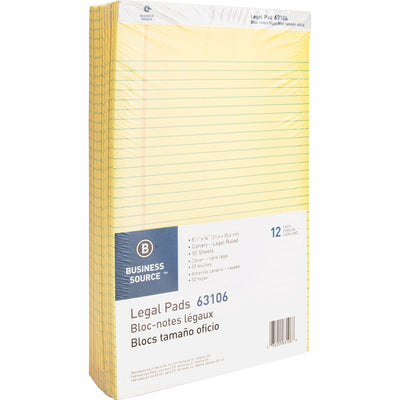 Business Source Legal Pads, 8 1/2" x 14", 1 Dozen — view 1