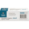 Business Source Standard Staples, Silver, 5000 / Box, BSN65649