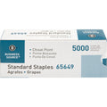 Business Source Standard Staples, Silver, 5000 / Box, BSN65649