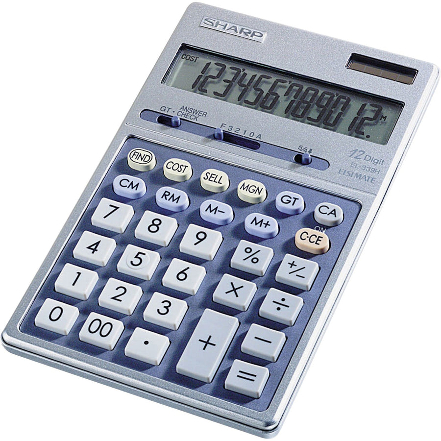 Sharp Calculators EL-339HB 12-Digit Executive Business Large Desktop Calculator, 4.3" x 0.7", Blue, Metal, SHREL339HB