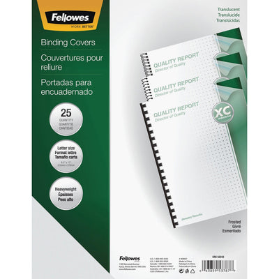 Fellowes Futura Frosted Presentation Covers, Clear, 8 1/2" Width x 11" Length, 25 / Pack, FEL5224301