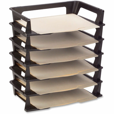 Newell Rubbermaid Regeneration Stacking Letter Trays, Black, 1 Box, RUB86028