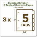 Avery EcoFriendly Recycled Dividers, 5 Tabs (3 Sets of 11080), White, AVE11080
