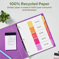 Avery EcoFriendly Recycled Dividers, 5 Tabs (3 Sets of 11080), White, AVE11080