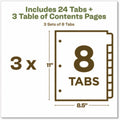 Avery EcoFriendly Recycled Dividers, 8 Tabs (3 Sets of 11081), White, AVE11081